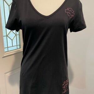 Harley-Davidson Purple and Black Fitted Short Sleeve T-Shirt